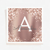 Serviette En Papier Rose Rose Gold Parties scintillant et étincelle Mo