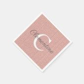 Serviette En Papier Rose Rose Gold Parties scintillant rayures Monogra (Coin)