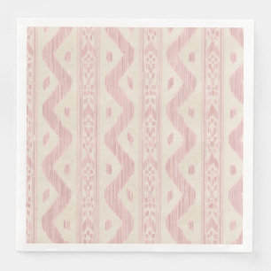 Serviette En Papier Rose rose ikat, rayure tissée pour table