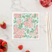 Serviette En Papier Rose rose Jardin Bouquet Motif (En situation)