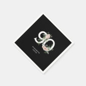 Serviette En Papier Rose rose noire et blanche 90e anniversaire (Coin)