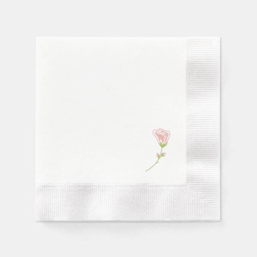 Serviette En Papier Rose rose pâle simple | Serviettes blanches (Devant)