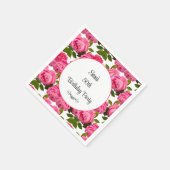 Serviette En Papier Rose rose personnalisée 50e anniversaire Pary (Coin)