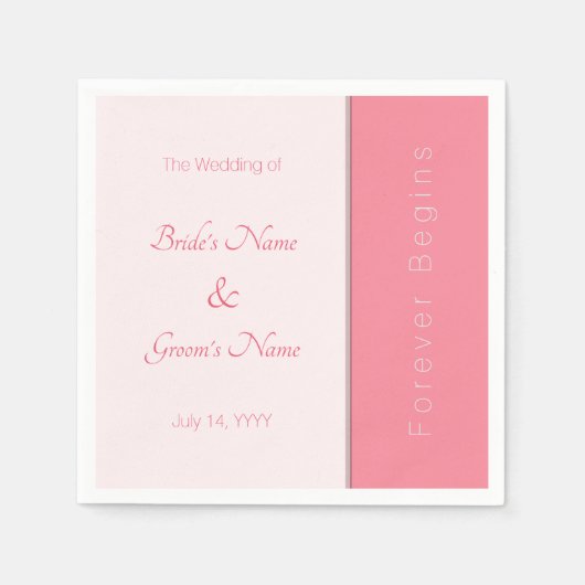 Serviette En Papier Rose Rose Pour Jamais Commence Simplement Un Maria (Devant)