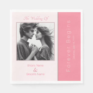 Serviette En Papier Rose rose pour toujours commence Mariage photo mod