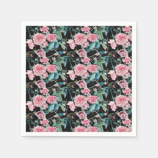 Serviette En Papier Rose rose rose Chic Shabby Serviette à fleurs (Devant)