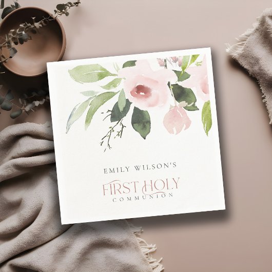 SERVIETTE EN PAPIER ROSE ROSE ROSE DOUCE ROSE FLORALE PREMIER SAINT CO