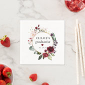 Serviette En Papier Rose rose rose rouge Graduation Florale (En situation)