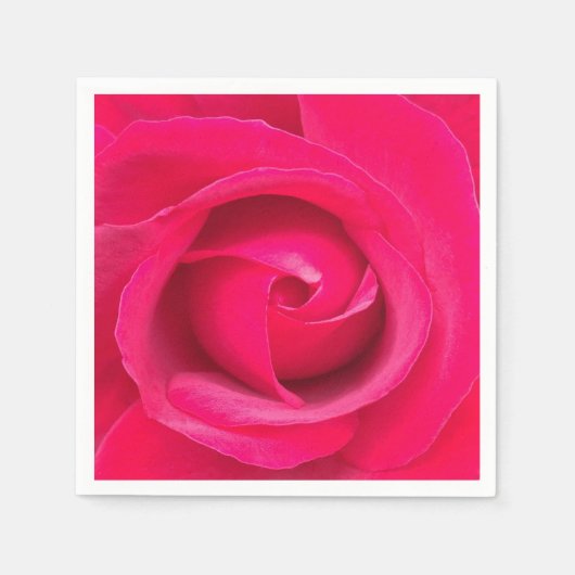 Serviette En Papier Rose rose rouge romantique (Devant)