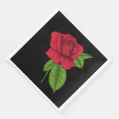 Serviette En Papier Rose rouge 2 (Coin)