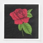 Serviette En Papier Rose rouge 2 (Devant)
