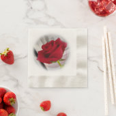 Serviette En Papier Rose rouge 2 (En situation)