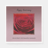 Serviette En Papier Rose rouge beaux moments (Devant)