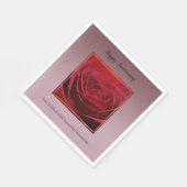 Serviette En Papier Rose rouge beaux moments (Coin)