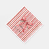 Serviette En Papier Rose Rouge Bonbon Canne Rayures Arc Réception de M (Coin)