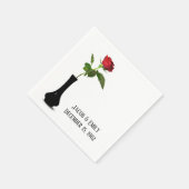 Serviette En Papier Rose rouge dans le vase noir (Coin)