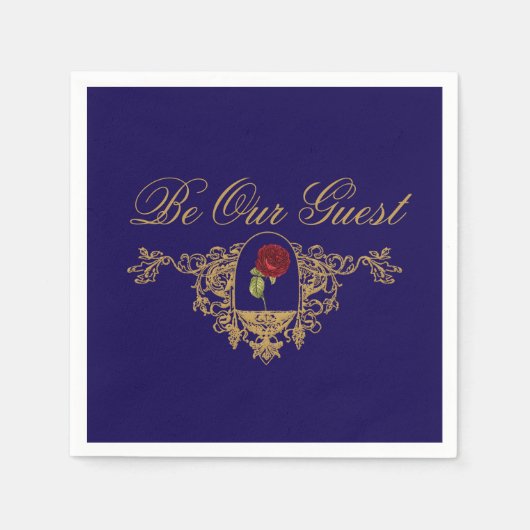 Serviette En Papier Rose rouge de beauté (Devant)