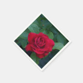 Serviette En Papier Rose rouge de près (Coin)