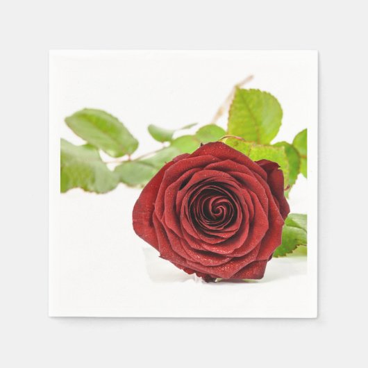 Serviette en papier rose rouge élégant (Devant)