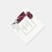 Serviette En Papier Rose rouge et chauves-souris Mariage d'Halloween - (Coin)