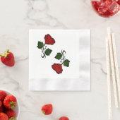 Serviette En Papier Rose rouge Kiss002 (En situation)