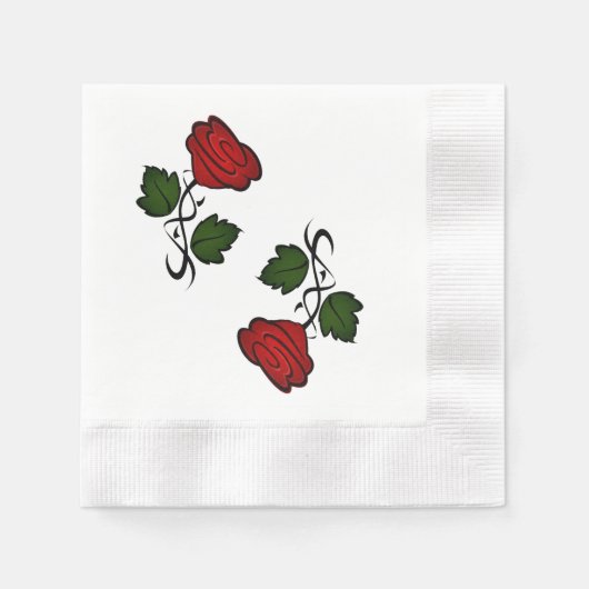 Serviette En Papier Rose rouge Kiss002 (Devant)