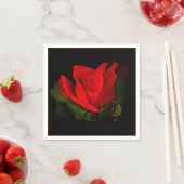Serviette En Papier Rose rouge - Passion noire (En situation)