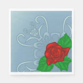 Serviette En Papier Rose rouge romantique Classique Floral (Devant)