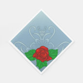 Serviette En Papier Rose rouge romantique Classique Floral (Coin)