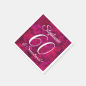 Serviette En Papier Rose rouge rose 60 et fête d'anniversaire sensatio (Coin)