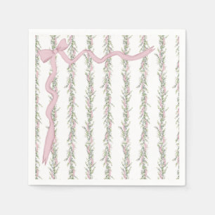 Serviette En Papier  rose Ruban Élégant Baby shower