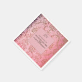 Serviette En Papier ROSE RUSTIQUE - Cocktail Mariage Napkin (Coin)