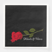 Serviette En Papier Rose sanglant Élégant Mariage gothique noir (Devant)