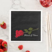 Serviette En Papier Rose sanglant Élégant Mariage gothique noir (En situation)