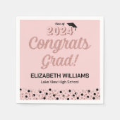 Serviette En Papier Rose Script Confetti Félicats Grille Pink Napkin (Devant)