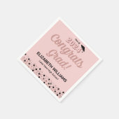 Serviette En Papier Rose Script Confetti Félicats Grille Pink Napkin (Coin)