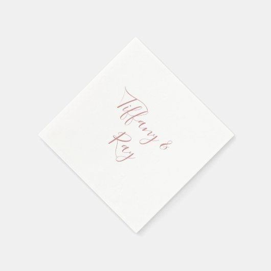 Serviette En Papier Rose simple élégant Mariage or Napkins (Coin)