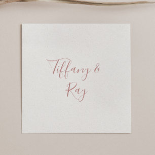 Serviette En Papier Rose simple élégant Mariage or Napkins