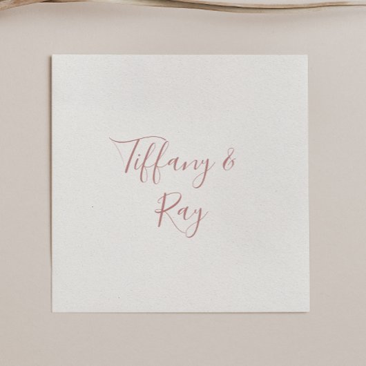 Serviette En Papier Rose simple élégant Mariage or Napkins