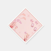 Serviette En Papier Rose sous le baby shower marin (Coin)