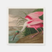 Serviette En Papier Rose Spoonbill Birds of America Audubon Print (Devant)