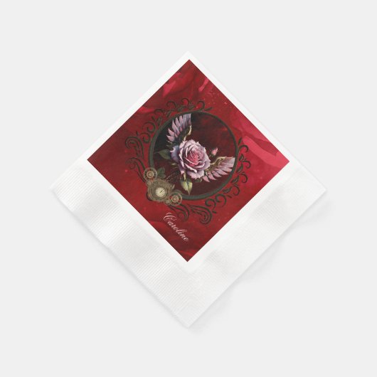 Serviette En Papier Rose Steampunk (Coin)