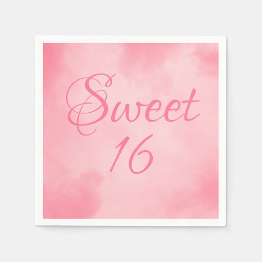 Serviette En Papier Rose Sweet 16 Anniversaire (Devant)