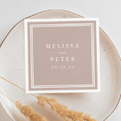 Serviette En Papier Rose Taupe | Mariage personnalisé classique