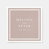Serviette En Papier Rose Taupe | Mariage personnalisé classique (Devant)