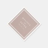 Serviette En Papier Rose Taupe | Mariage personnalisé classique (Coin)