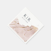 Serviette En Papier rose texturé or moderne mariage papier serviettes (Coin)