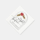 Serviette En Papier Rose Turque Script Minimal La Nuit Avant (Coin)