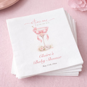 Serviette En Papier Rose Une Élégante Fille Baby Shower