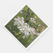 Serviette En Papier Rose Vert Et Blanc (Coin)